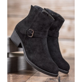 J. Star Suede Booties With Buckle black 1