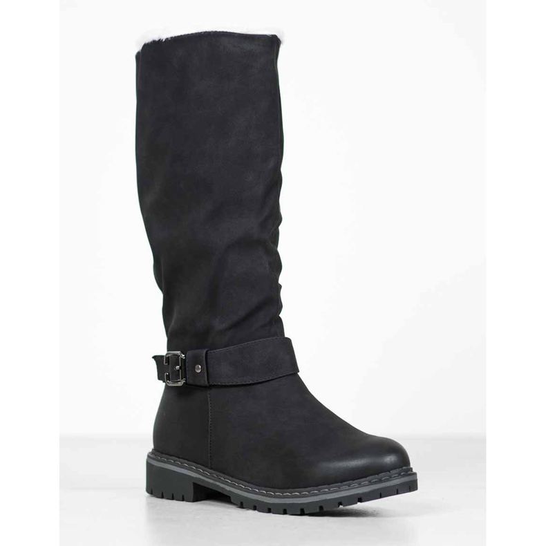 Super Me Boots With Sheepskin black 1
