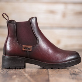 VINCEZA maroon Chelsea boots red 4
