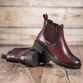 VINCEZA maroon Chelsea boots red 5