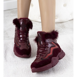 Warm burgundy sneakers LS-2062 red 1