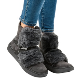 Gray suede insulated boots GF-QB08 grey 1