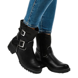 Black ankle boots with A-339 buckle 1