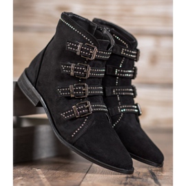 Bestelle Suede Booties With Buckles black 2