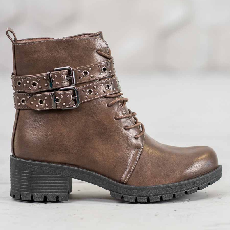 SHELOVET Lace-up Workers brown 2