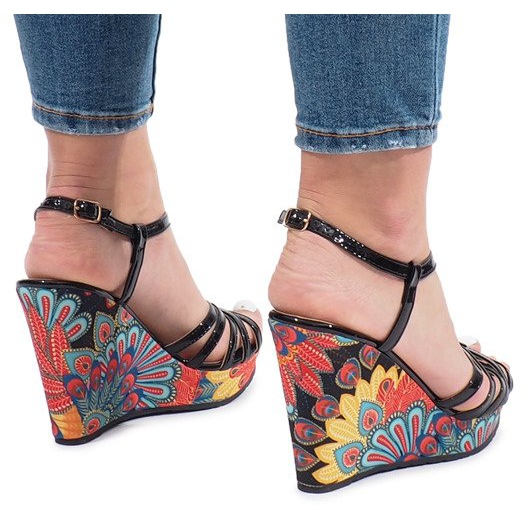 Black sandals on the wedge Ibrahim 1