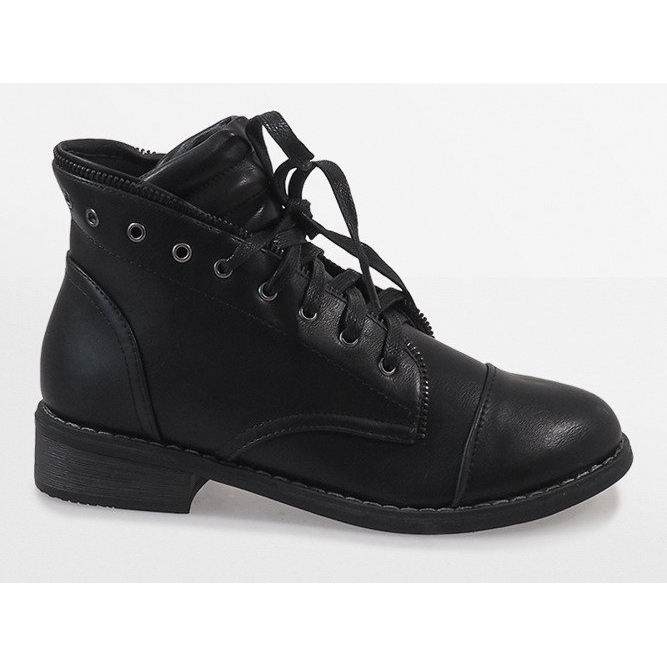 Black LA-12 lace-up boots 2