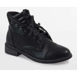 Black LA-12 lace-up boots 1