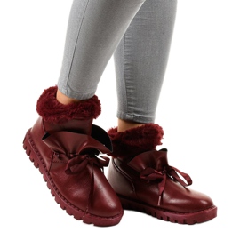 Warm burgundy sneakers with a zipper 428-6 red 1