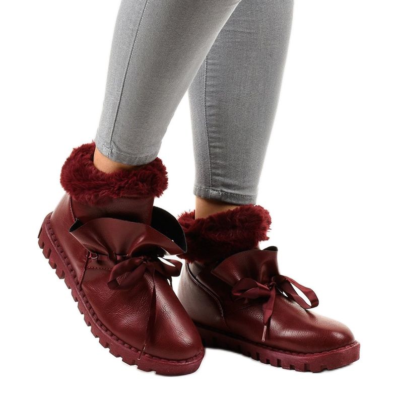Warm burgundy sneakers with a zipper 428-6 red 1