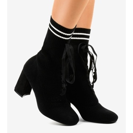 Black ankle boots made of LL-83 fabric 1