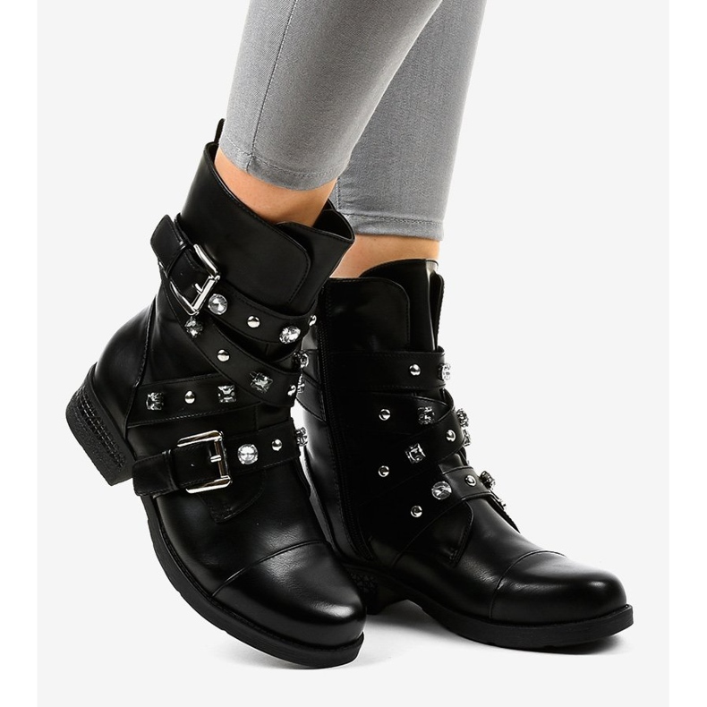 Black high insulated boots decorated with 88093 2