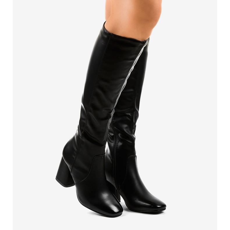 Black eco-leather boots 5319 2