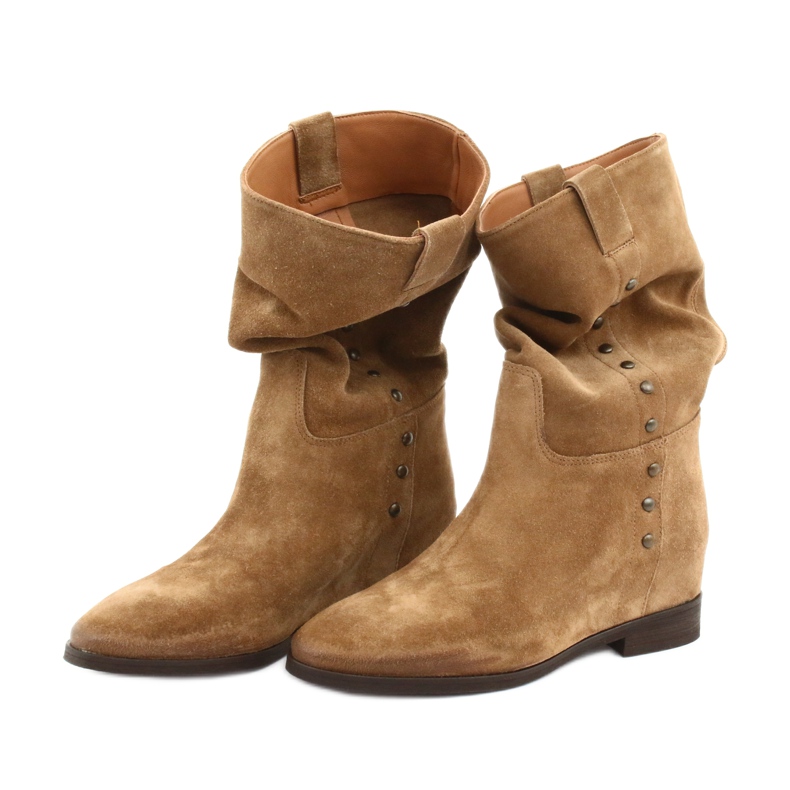 Suede wedge boots Badura 9441 brown 5