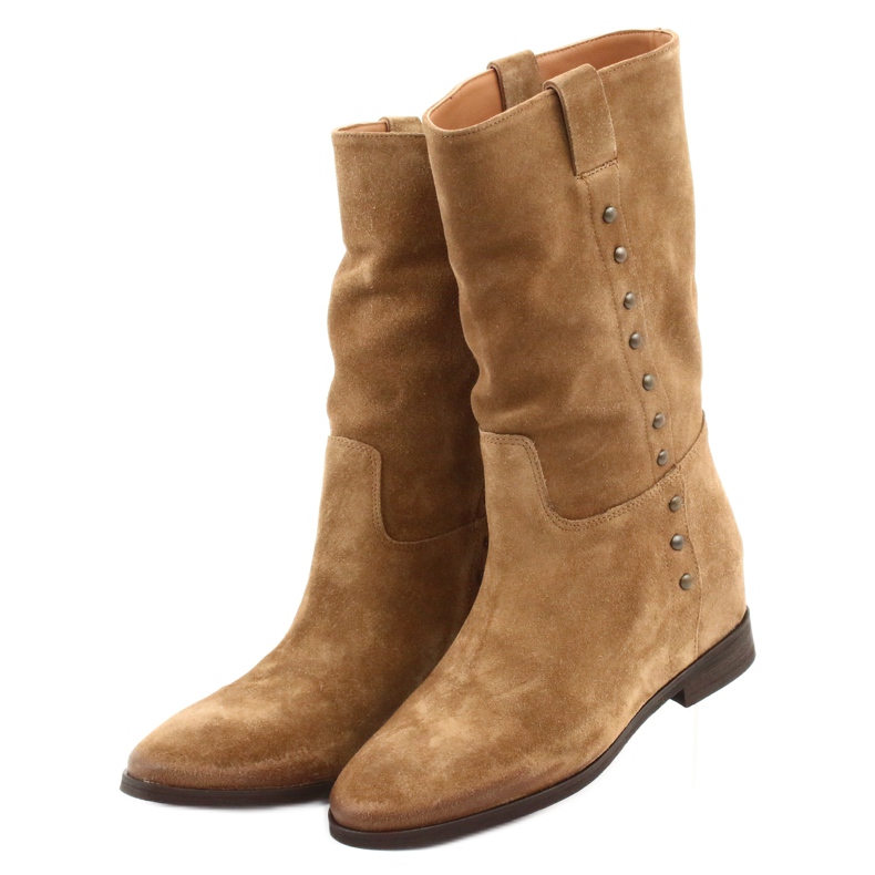 Suede wedge boots Badura 9441 brown 3