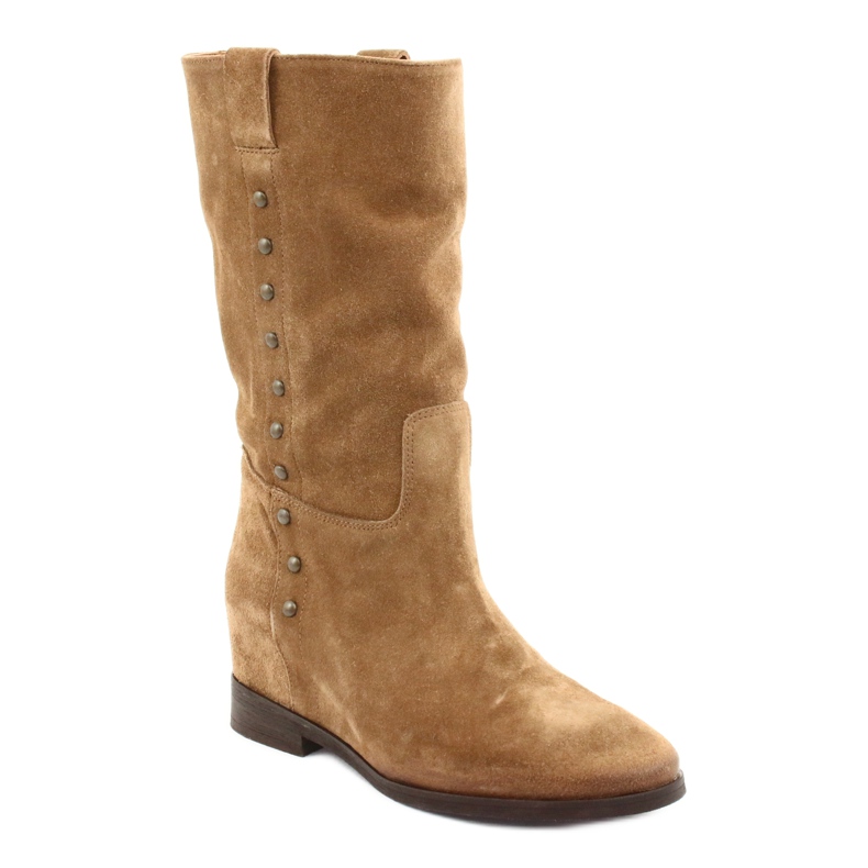 Suede wedge boots Badura 9441 brown 1