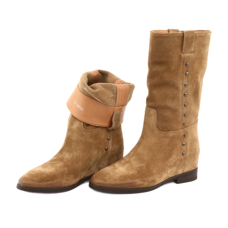 Suede wedge boots Badura 9441 brown 6