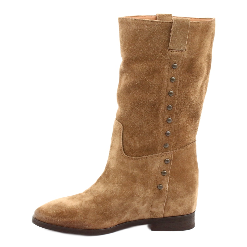Suede wedge boots Badura 9441 brown 2