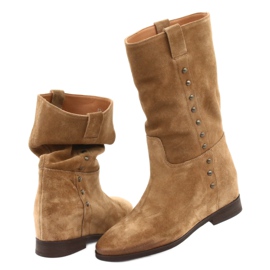 Suede wedge boots Badura 9441 brown 4