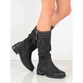 SHELOVET Flat boots black 1 SHELOVET Flat boots black 1