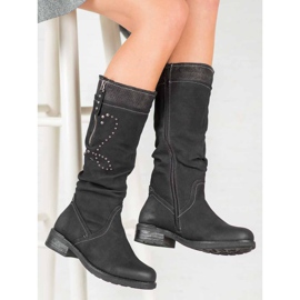 SHELOVET Flat boots black 2