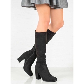 Wilady Suede Boots On A Pillar black 1
