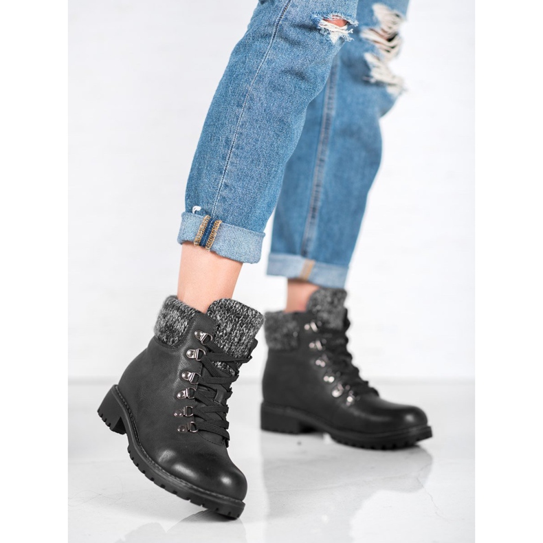 SHELOVET Black Lace-up Boots 2 SHELOVET Black Lace-up Boots 2