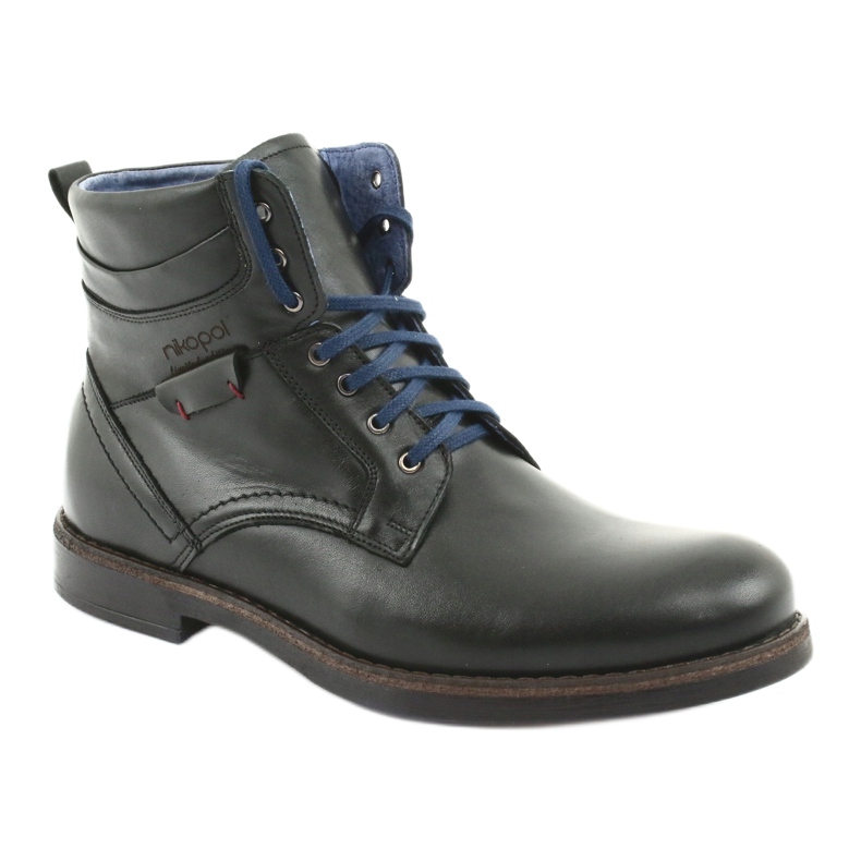 Nikopol Men's leather boots insulated with a zipper 700 black 1