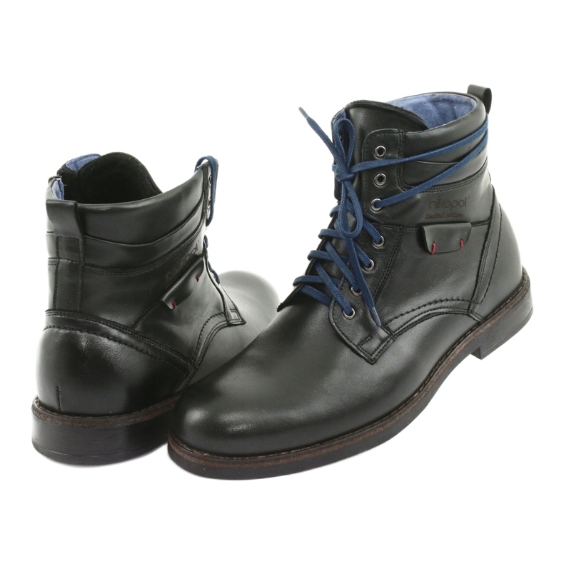 Nikopol Men's leather boots insulated with a zipper 700 black 4