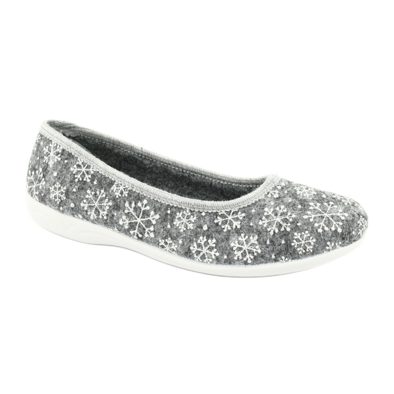 Felt slippers Adanex 24213 snowflake white grey 1