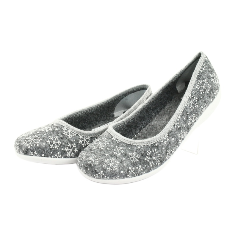 Felt slippers Adanex 24213 snowflake white grey 3