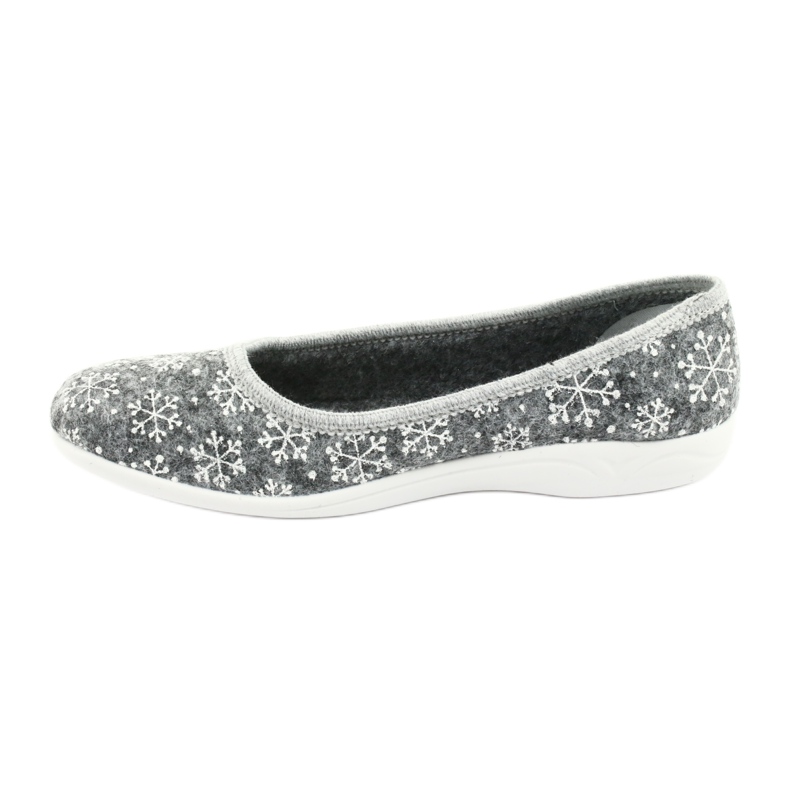 Felt slippers Adanex 24213 snowflake white grey 2