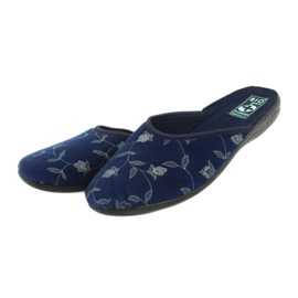 Slippers velor Adanex 18112 navy blue black 3