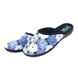 Slippers 3D flowers Adanex 24192 navy blue white yellow 3