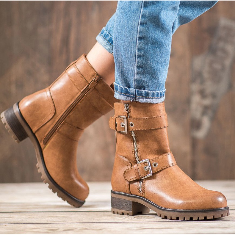 SHELOVET Workers With Ornate Zipper brown 1