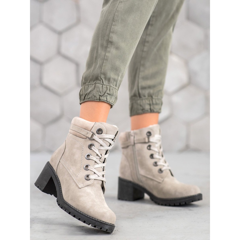 Goodin Warm high-heeled boots grey 1