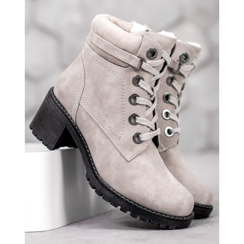 Goodin Warm high-heeled boots grey 2
