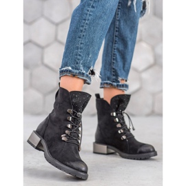 Goodin Suede Booties With Ribbed black 2