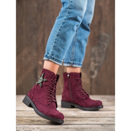 SHELOVET Burgundy suede boots red 2 SHELOVET Burgundy suede boots red 2