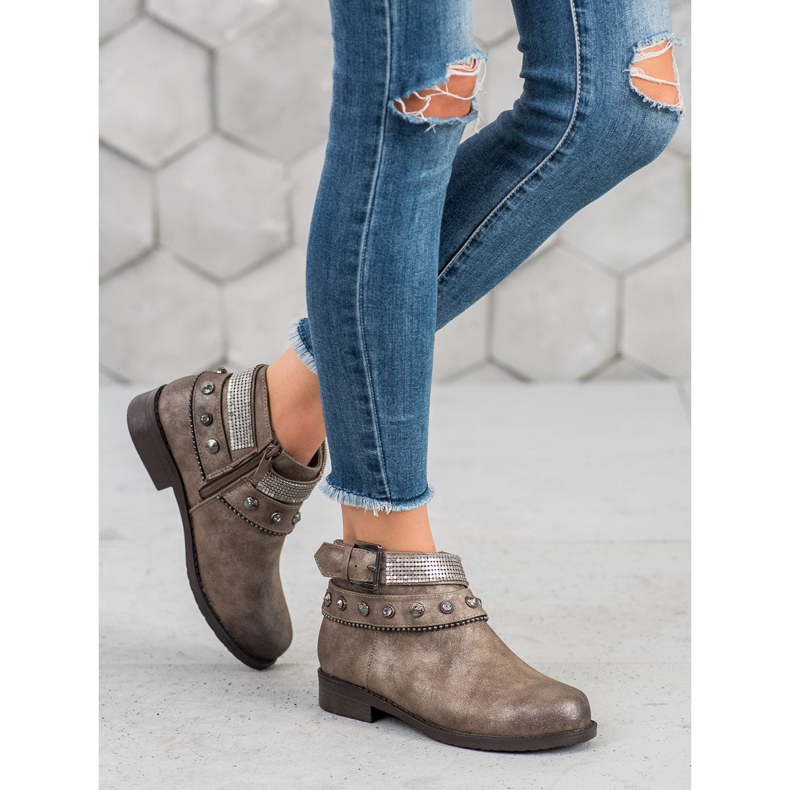Forever Folie Boots With Rhinestones brown 1