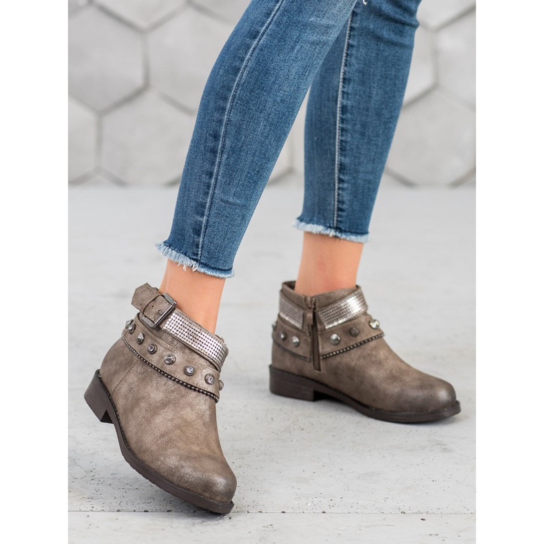 Forever Folie Boots With Rhinestones brown 2