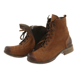 Angello Women's leather boots for a slider 2065 brown 7