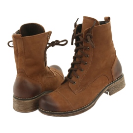 Angello Women's leather boots for a slider 2065 brown 5