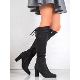 VINCEZA suede boots black 1