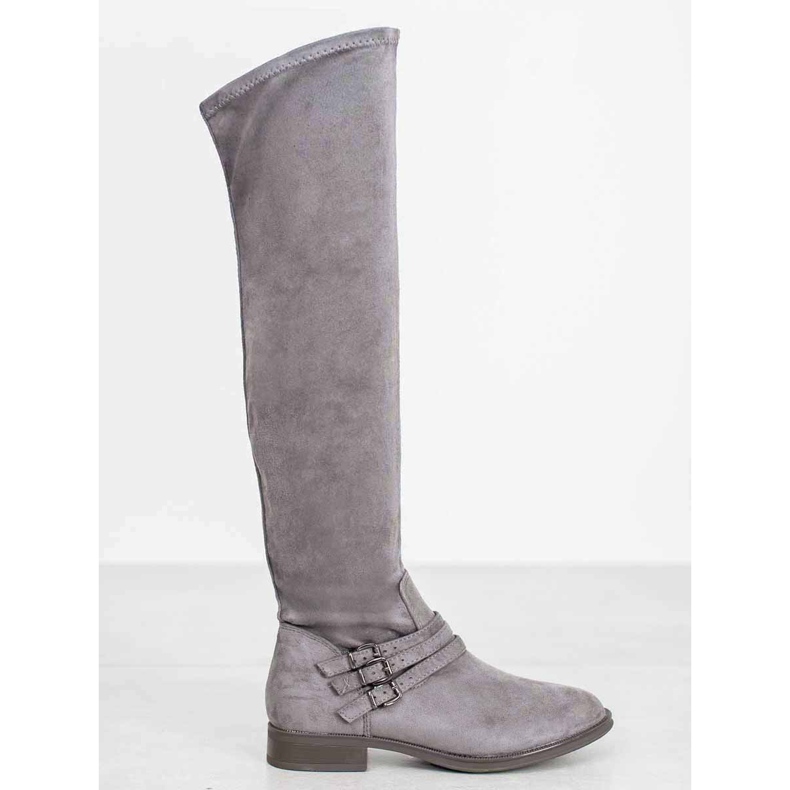Kylie Flat Heel Boots grey 2
