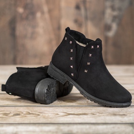 SHELOVET Boots With Studs black green 1