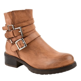 Brown women's boots with buckles 548-PA 1