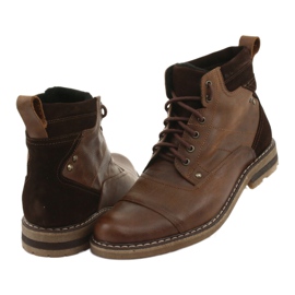 Tied warm ankle boots Moskała BR-4 brown 4