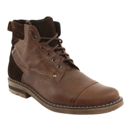 Tied warm ankle boots Moskała BR-4 brown 1