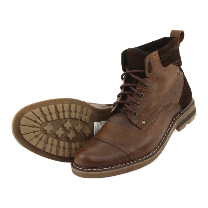 Tied warm ankle boots Moskała BR-4 brown 5